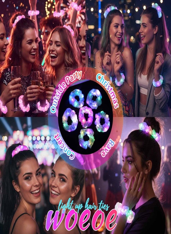 ووي ربطات شعر مضيئة على شكل حورية البحر من Woeoe، إكسسوارات شعر ملونة بإضاءة LED، مثالية لحفلات الرقص الصاخبة للنساء - Image 5