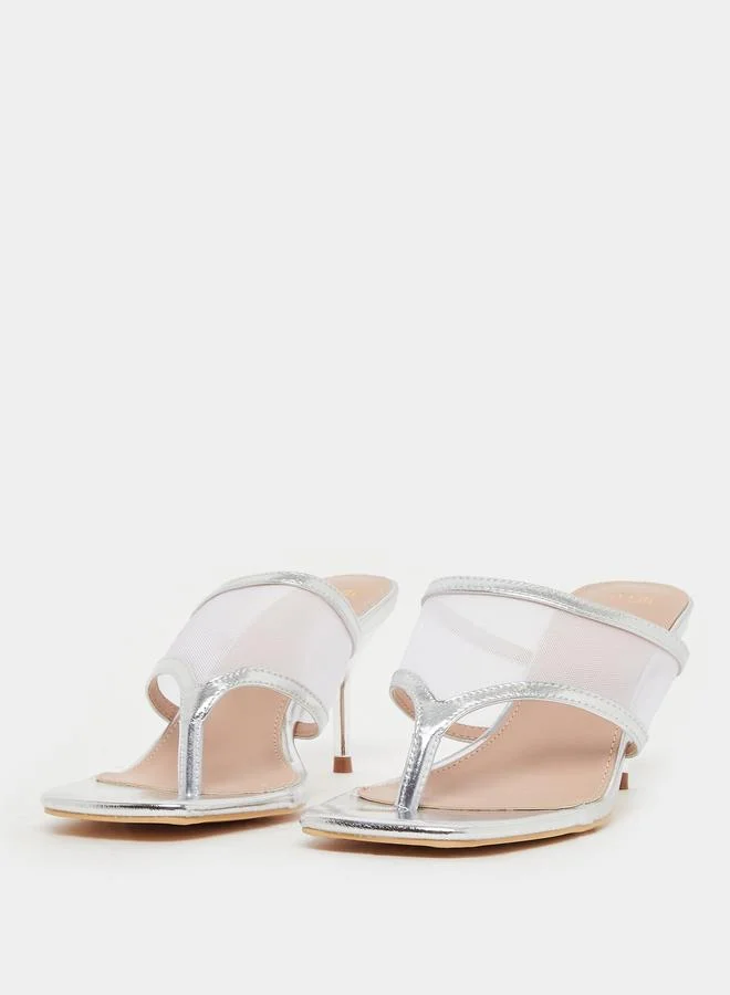 Styli Styli Transparent Thong Toe Stiletto Heel Sandals