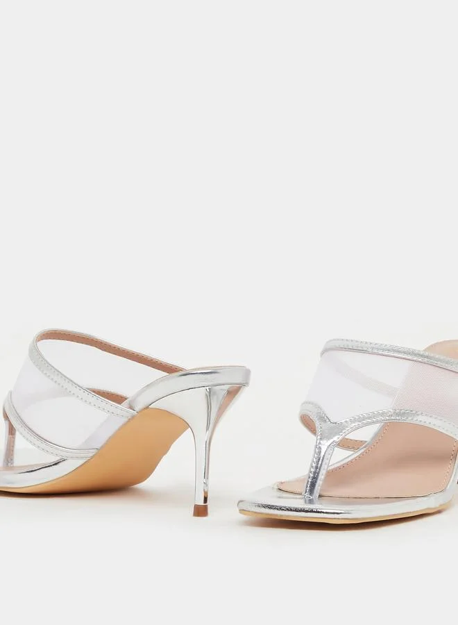 Styli Styli Transparent Thong Toe Stiletto Heel Sandals