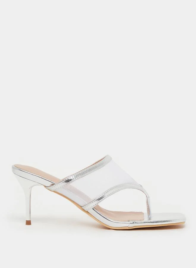 ستايلي Styli Transparent Thong Toe Stiletto Heel Sandals