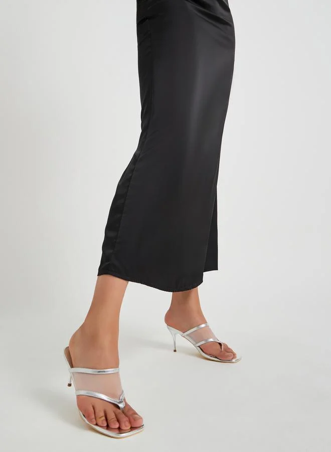 ستايلي Styli Transparent Thong Toe Stiletto Heel Sandals