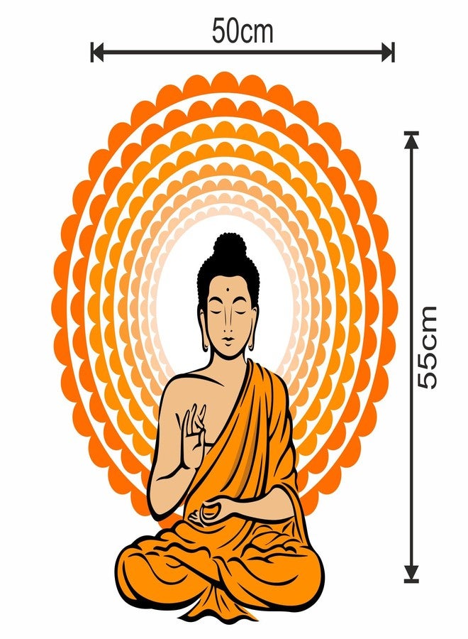 Sticker Yard Lord Gautam Buddha Vinyl Wall Sticker for Living Room/Bedroom/Office and All Decorative Wall Stickers Size 50X55CM - Image 4