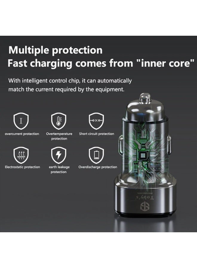 Toby's Toby’s Professional 100W Car Cigarette Charger with USB + USB-C PD Port – Dual Port Fast Charger, 20V/5A Output, Compatible with iPhone, Android, Laptops & Tablets – 12V-24V Vehicle Charging Adapter - Image 4