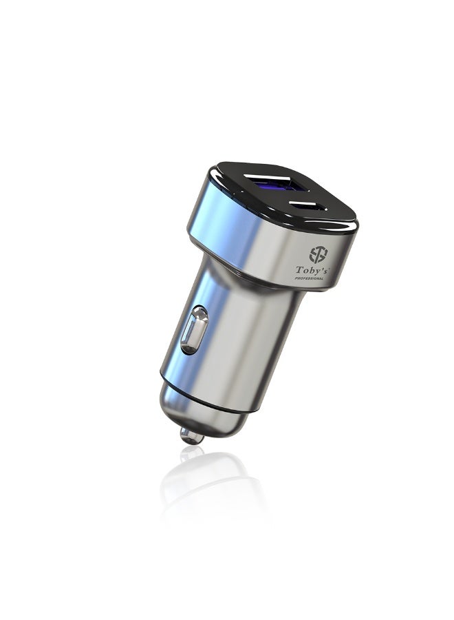 Toby's Toby’s Professional 100W Car Cigarette Charger with USB + USB-C PD Port – Dual Port Fast Charger, 20V/5A Output, Compatible with iPhone, Android, Laptops & Tablets – 12V-24V Vehicle Charging Adapter - Image 1