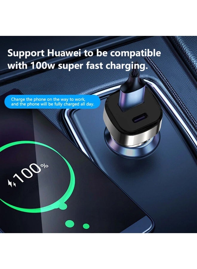 Toby's Toby’s Professional 100W Car Cigarette Charger with USB + USB-C PD Port – Dual Port Fast Charger, 20V/5A Output, Compatible with iPhone, Android, Laptops & Tablets – 12V-24V Vehicle Charging Adapter - Image 3