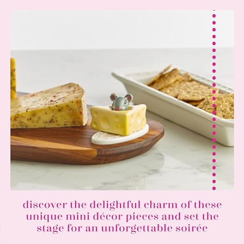 nf nora fleming Nora Fleming Hand-Painted Mini: Cheese, Please (Mouse and Cheese) A223 - Image 3