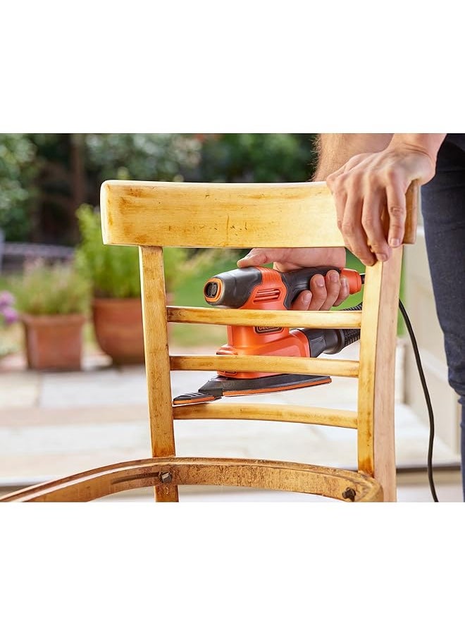 BLACK+DECKER - 200W 4 In 1 Multi Sander With Interchangeable Base Orange Black Bew200 Gb 2 Years - Image 1