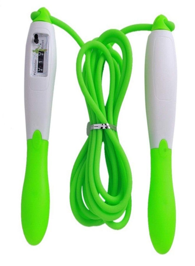 ORENAME Jump Skipping Rope for Men and Women with Number Counter Non-Slip Handle Tangle Free Rope Adjustable.Good Exercise Gym Training Tool for Adults & Kids (Green) - Image 1