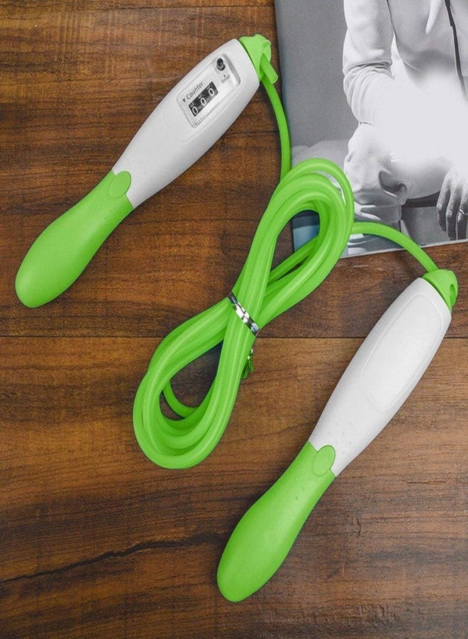 ORENAME Jump Skipping Rope for Men and Women with Number Counter Non-Slip Handle Tangle Free Rope Adjustable.Good Exercise Gym Training Tool for Adults & Kids (Green) - Image 2
