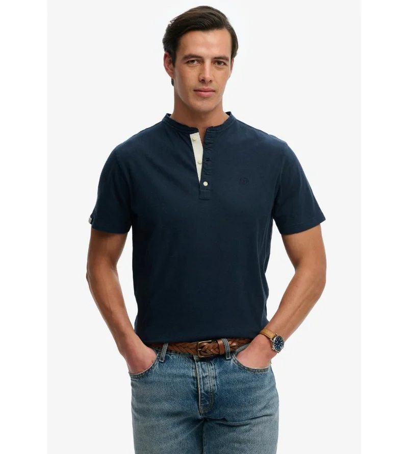 Superdry Classic Cotton Linen Short Sleeve Grandad T-shirt