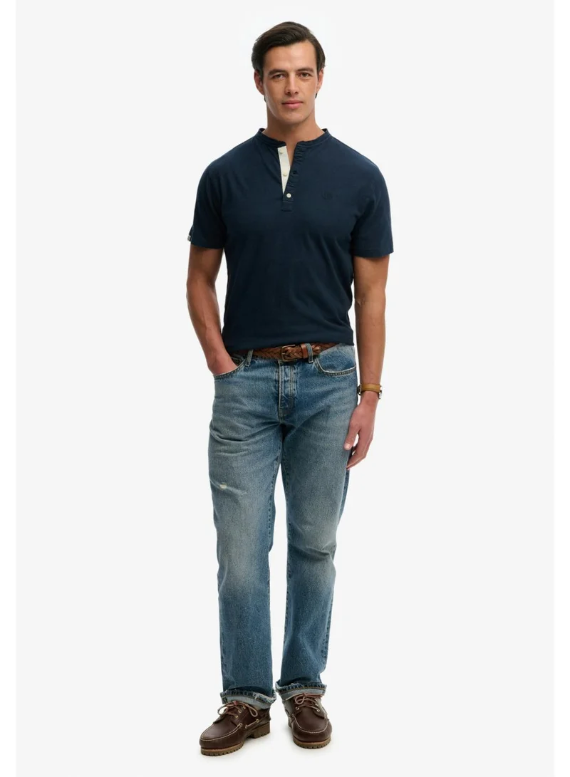 Superdry  Classic Cotton Linen Short Sleeve Grandad T-shirt for Men | Best Price UAE