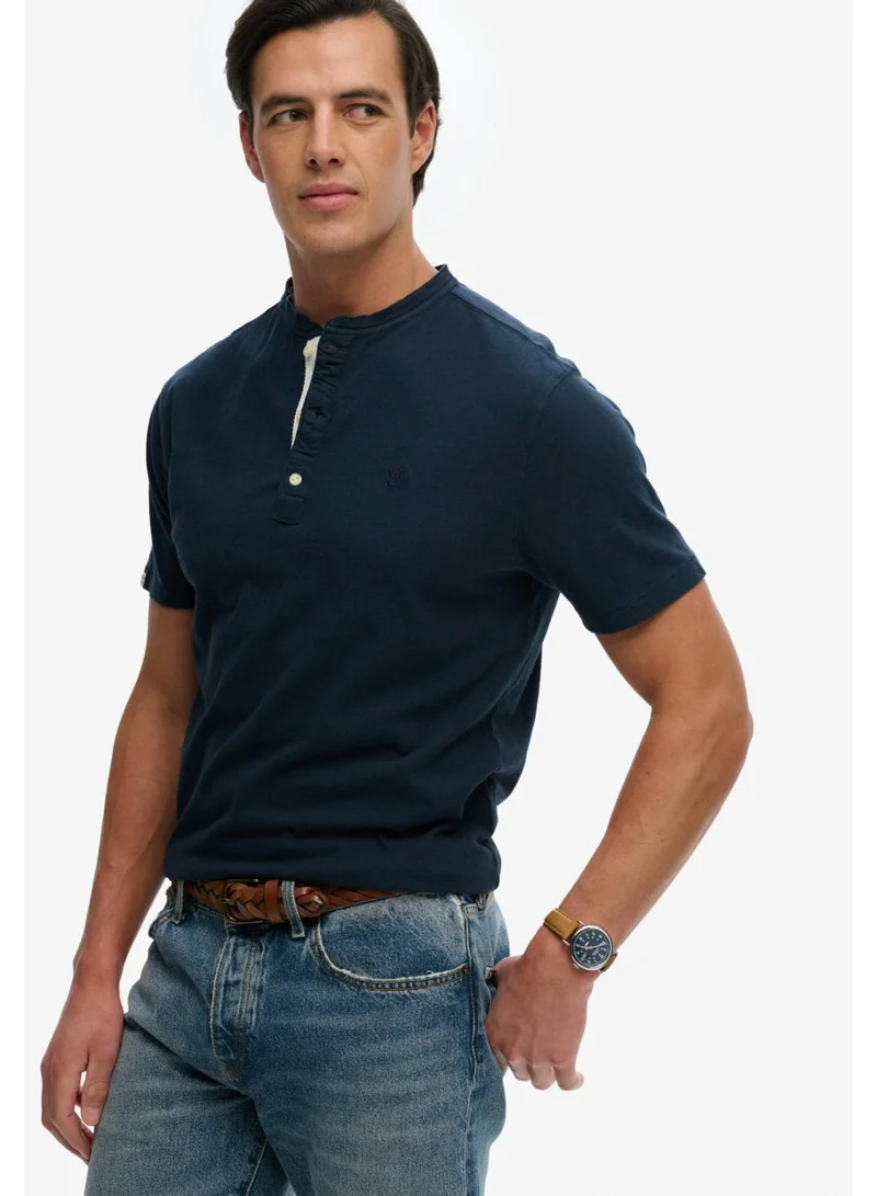 Superdry  Classic Cotton Linen Short Sleeve Grandad T-shirt for Men | Best Price UAE