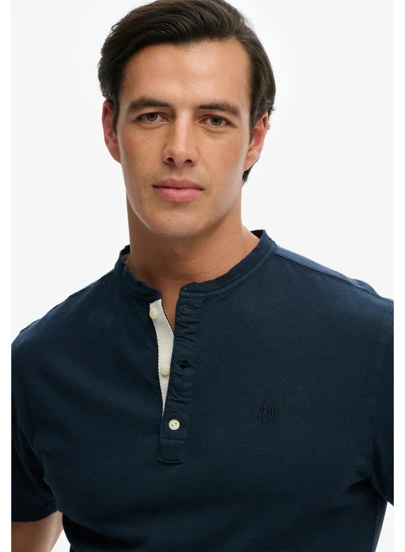 Superdry  Classic Cotton Linen Short Sleeve Grandad T-shirt for Men | Best Price UAE