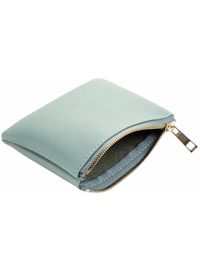 Chelmon Vegan Leather Coin Purse Pouch Change Purse With Zipper For Men Women (Green Light) - Image 3