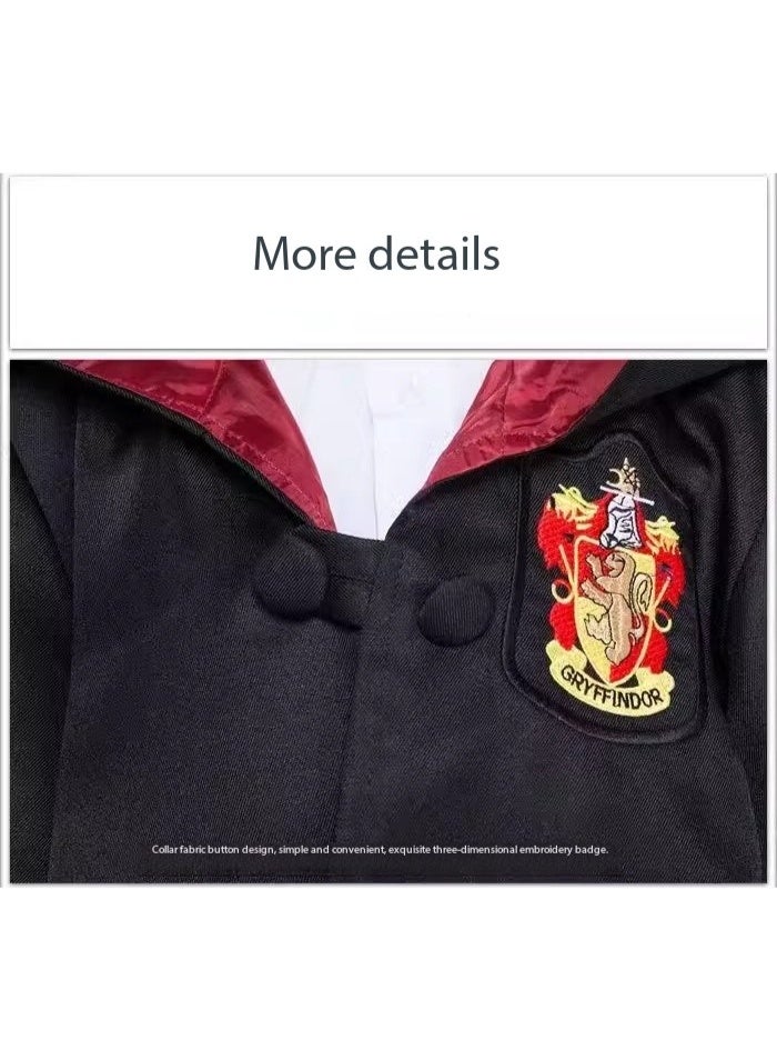 Official Harry Potter Licensed Hogwarts Cosplay Costume Set (Robe + Wand + Scarf + Glasses + Wizard Hat + Tie) | Unisex Wizard Role-Playing Costume for Children and Adults, Suitable for Halloween and Themed Parties — Fits Height 145cm - Image 4
