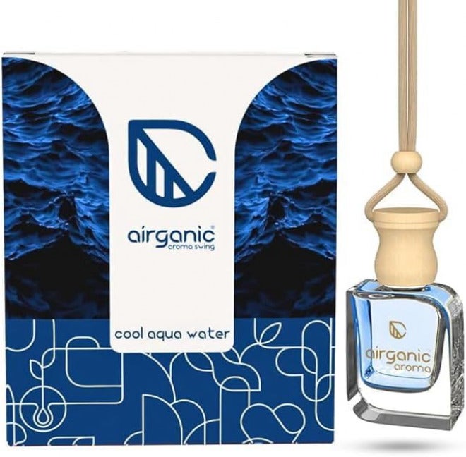 Airganic Swing Prime Car Perfume Hanging Pod| Musk, Camphor & Cool Aqua Water| Pack 3 | Car Air Freshener |Natural Essential Fragrance Oils in Glass Bottle with Wooden Diffuser Lid |Last Upto 60 Days - Image 5