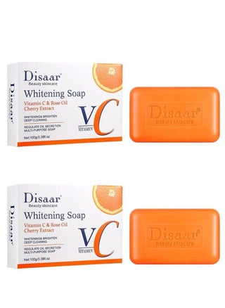 Two pieces of vitamin C whitening soap, rose oil and cherry extract, 100*2 grams - pzsku/ZFC9C5E8C2CDB2638B3A1Z/45/_/1704391180/c6f3d5a1-3236-4822-ada6-ce6e509daec7