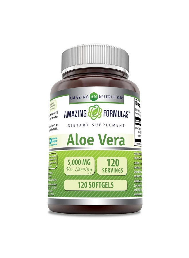 Amazing Nutrition Amazing Formulas Aloe Vera 5000Mg 120 Softgels Supplement ; Nongmo ; Gluten Free - Image 2