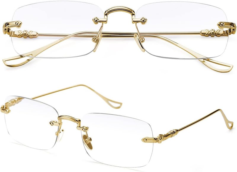 TERAISE Frameless Metal Reading Glasses for Men/Women Blue Light Blocking -Rimless Fashion Comfortable Computer Eyeglasses - Image 3