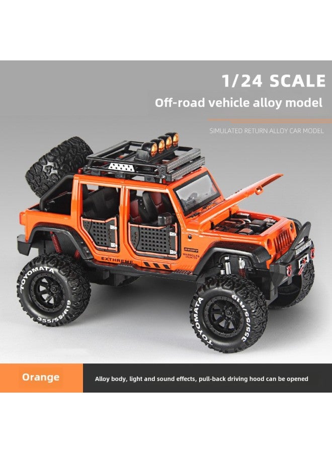1:24 Simulation Off-road Alloy Toy Car Model Sound And Light Children's Toy Pull Back Car Model A Generation Of Hair-Color:Orange - Image 1