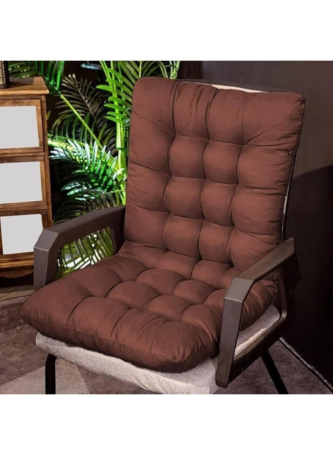 Padded chair cover 45x100 cm – comfortable cushion with a fixed back and base tie, high-density fiber filling and soft HR cotton fabric - Image 1