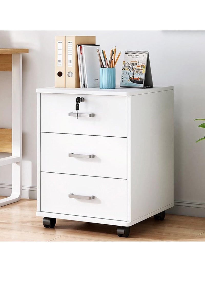 JOMILA Lockable Rolling Container with 3 Drawers Filing Cabinet Under Desk Office Cabinet with Wheels Documents in DIN A4 Legal Letter Format Office Furniture Office  - Image 1