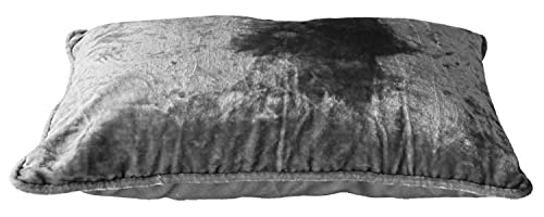 Dekor World 2 Piece Regular Cotton Filled Velvet Royal Collection Pillow(Silver, 12x20 inches or 30x50 cm)-for Living Room and Bedroom - Image 2