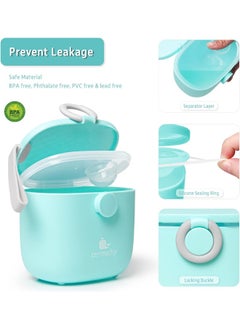 Termichy Termichy Baby Formula Dispenser, Portable Milk Powder Dispenser Container with Carry Handle and Scoop for Travel Outdoor Activities with Baby Infant, 8.8OZ, 0.55LB, 250g (Blue-2pack)  - Image 3
