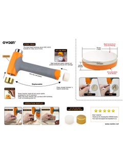 Generic OWDEN Professional Jewelry metal stamps hammer with 2 replace hammer heads No-Rebound steel bench block set Jewelry stamping working tools Metal letter punch for brass aluminium copper leather marks.  - Image 5