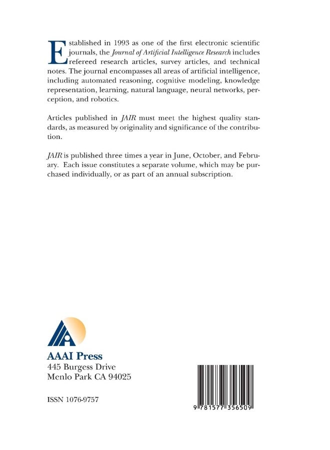 Journal of Artificial Intelligence Research Volume 47  - Image 2