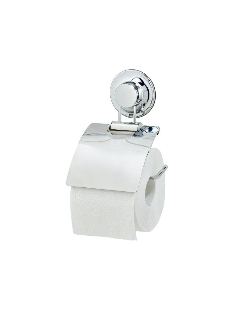 EVERLOC Everloc Tissue Roll Holder, No Drilling, No Screws, No Glue, No Adhesive Vacuum Suction Wall Mounted Chrome, Toilet Tissue Paper Roll Holder for Bathroom, Easy Install, EVL-10220  - Image 1