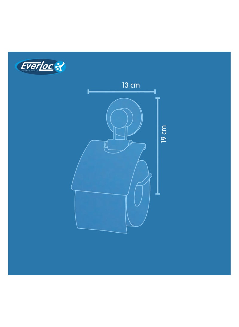 EVERLOC Everloc Tissue Roll Holder, No Drilling, No Screws, No Glue, No Adhesive Vacuum Suction Wall Mounted Chrome, Toilet Tissue Paper Roll Holder for Bathroom, Easy Install, EVL-10220  - Image 2