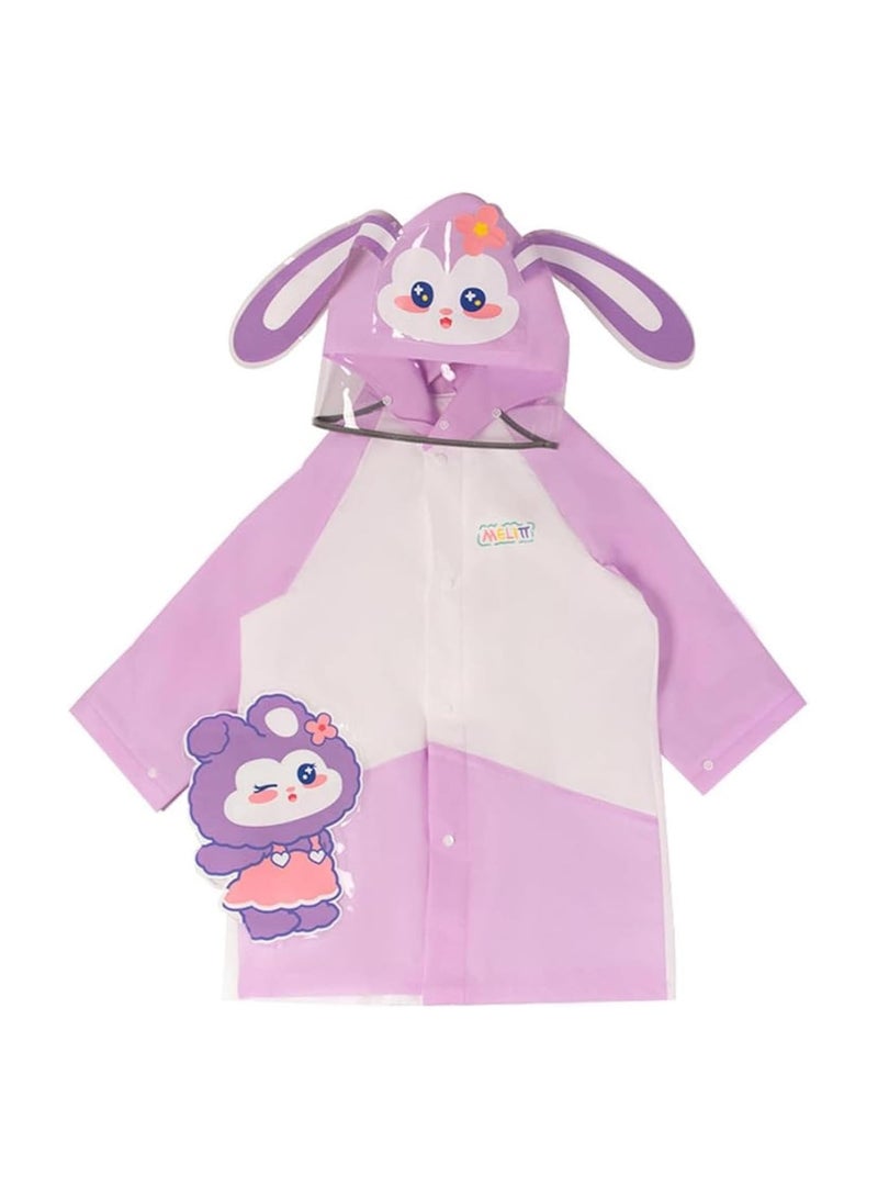 سترة مطرية للأطفال خفيفة الوزن مقاومة للماء مع غطاء رأس، مظلة مطرية للأطفال قابلة لإعادة الاستخدام، سترة مطرية للأطفال الصبيان والفتيات، مقاومة للماء للكشف عن المطر، سترة مطرية للتخييم - Image 1