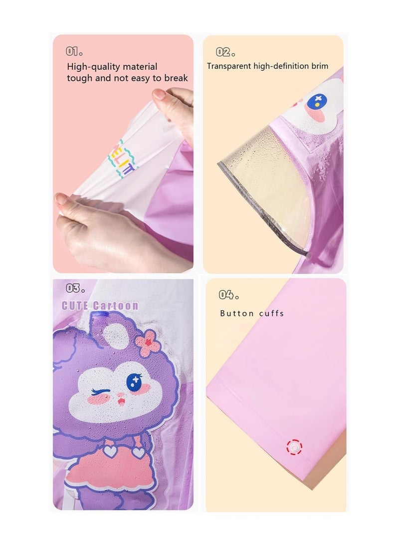 سترة مطرية للأطفال خفيفة الوزن مقاومة للماء مع غطاء رأس، مظلة مطرية للأطفال قابلة لإعادة الاستخدام، سترة مطرية للأطفال الصبيان والفتيات، مقاومة للماء للكشف عن المطر، سترة مطرية للتخييم - Image 3