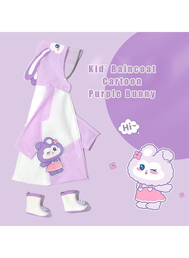 سترة مطرية للأطفال خفيفة الوزن مقاومة للماء مع غطاء رأس، مظلة مطرية للأطفال قابلة لإعادة الاستخدام، سترة مطرية للأطفال الصبيان والفتيات، مقاومة للماء للكشف عن المطر، سترة مطرية للتخييم - Image 2