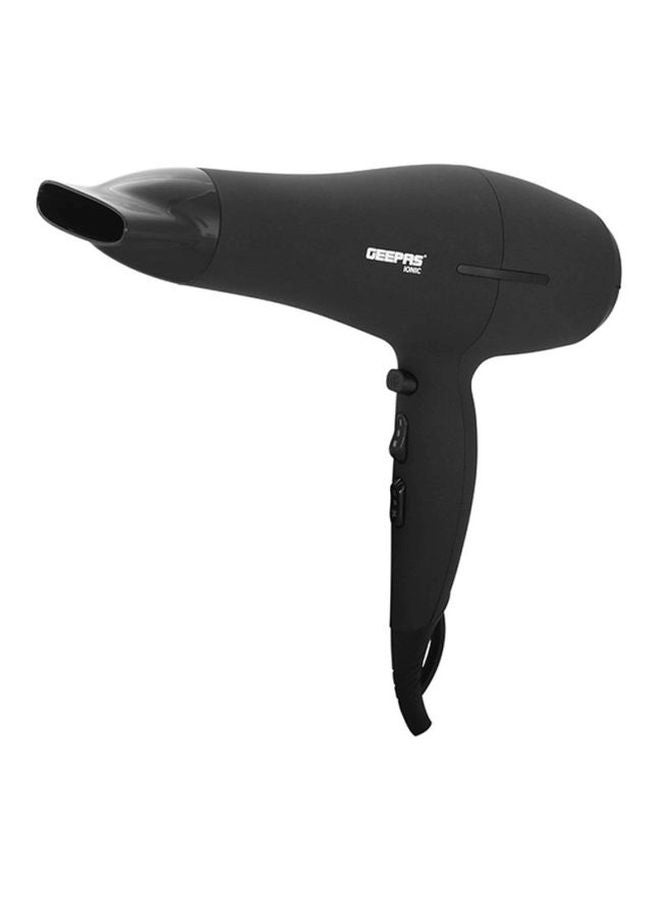 GEEPAS Professional 2200W Ionic Hair Dryer - High Speed Quiet Blow Dryer with 3 Heat & 2 Speed Settings, Cool Shot, Concentrator Nozzle & Hanging Hook - Perfect for Salon & Home Styling Black - Image 1