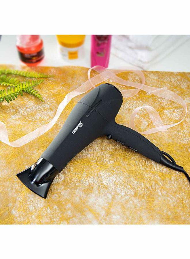 GEEPAS Professional 2200W Ionic Hair Dryer - High Speed Quiet Blow Dryer with 3 Heat & 2 Speed Settings, Cool Shot, Concentrator Nozzle & Hanging Hook - Perfect for Salon & Home Styling Black - Image 5