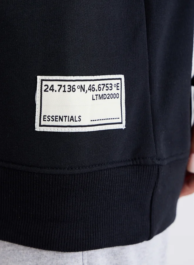 Styli Styli Longline Black Oversized Sweatshirt