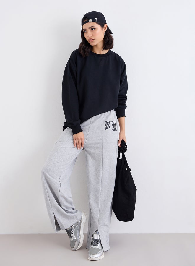 Styli Longline Black Oversized Sweatshirt - Image 1