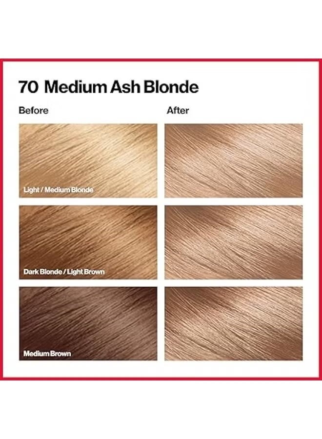 ريفلون صبغة شعر دائمة من ريفلون كولور سيلك بيوتيفول كلر، رقم 70، أشقر رمادي متوسط - Image 2