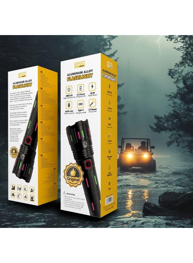 دينكس مصباح يدوي من خليط معدني من الالومنيوم DX2341 من دينكس 2000 لومن سعة البطارية: - 5400 ميلي امبير في الساعة - Image 3