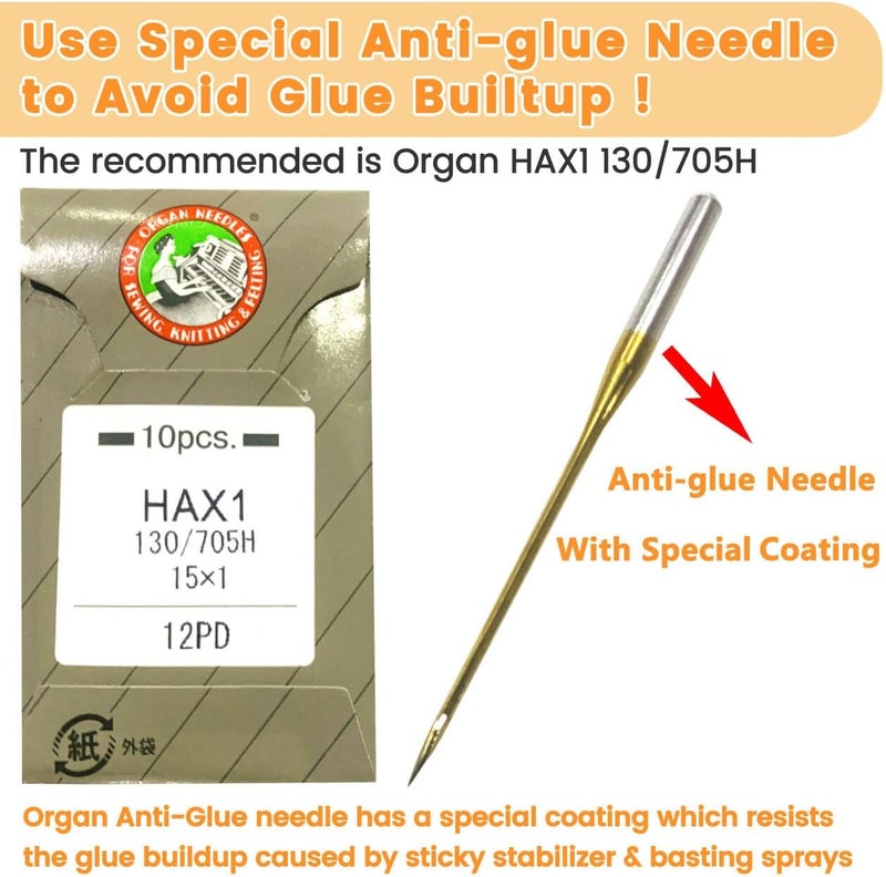 New brothread Sticky Self-Adhesive Tear Away Embroidery Stabilizer Backing 12" x 10 Yd roll - Medium Weight for Napped Fabric & Hoop Less Embroidery - Image 2