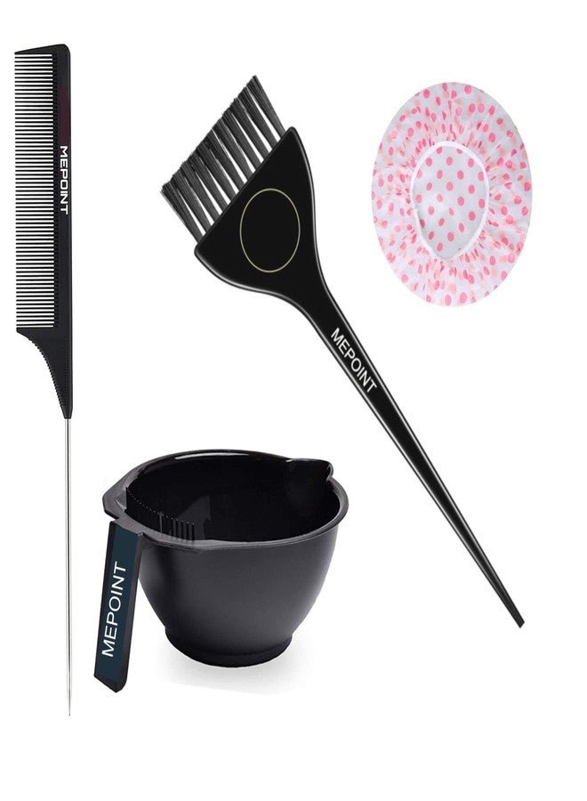 MEPOINT Hair Dye Color Mixing Bowl Shower Cap Tail pin Comb with Hair dye Brush, Long Tail - Image 1