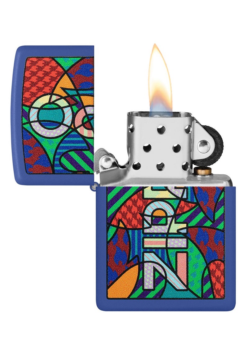 Zippo 48707 229 Pop Art Design Royal Blue Matte Windproof Lighter  - Image 3
