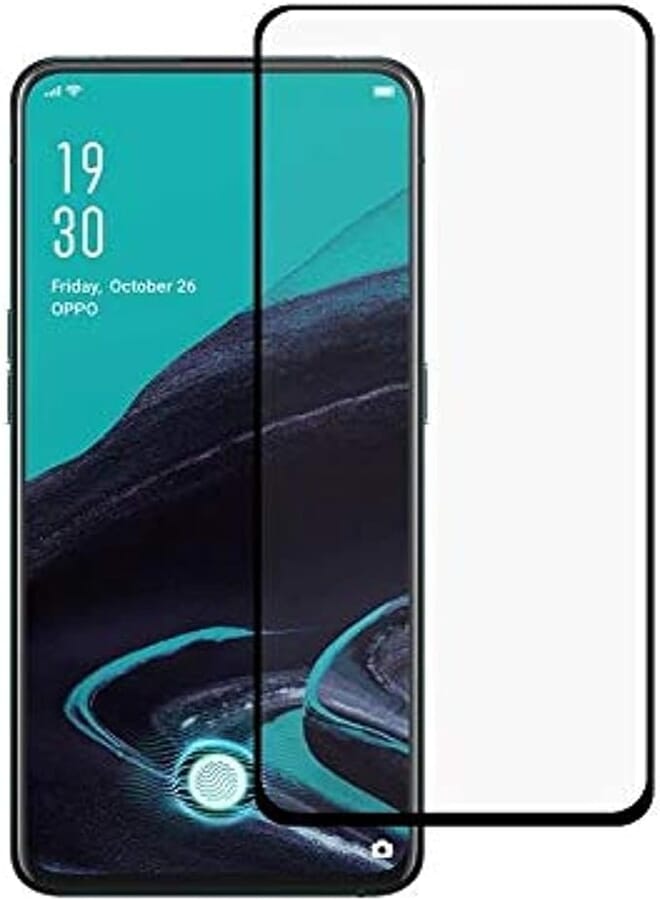 OR 5D Tembered Glass Screen Protector Black For Reno 2 Glass Screen Reno 2F, Black