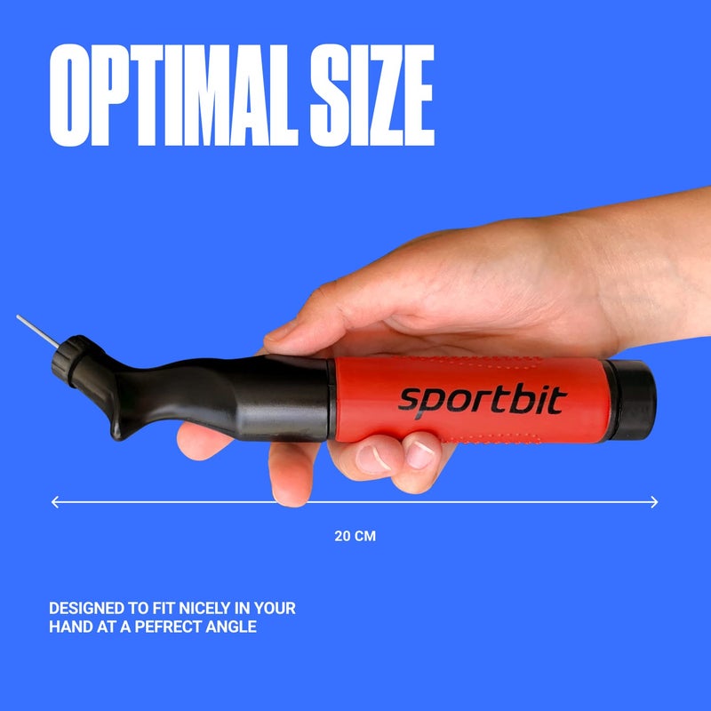SPORTBIT Ball Pump for Sports Balls - Push & Pull Inflating System - Hand Pump for All Exercise Balls - Volleyball Pump, Basketball Inflator, Football & Soccer Ball Air Pump - Goes with 5 Needles Set - Image 4