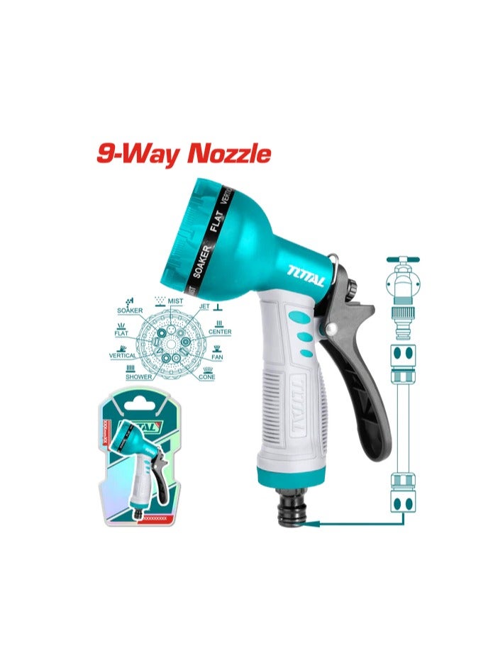 TOTAL Total tools Plastic trigger nozzle 9-spray patterns - THWS010901