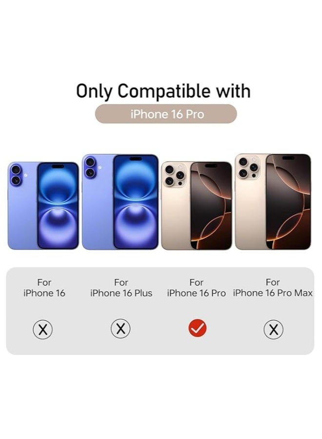 دوسالا جراب هاتف متوافق مع هاتف iPhone 16 Pro، جراب شفاف من قطعة واحدة مع 4 زوايا لحماية ضد الصدمات وحماية الكاميرا وغطاء مضاد للسقوط مع قطعتين من واقي الشاشة الخصوصية 5D لهاتف iPhone 16 Pro (عبوة من 3 قطع) - Image 2