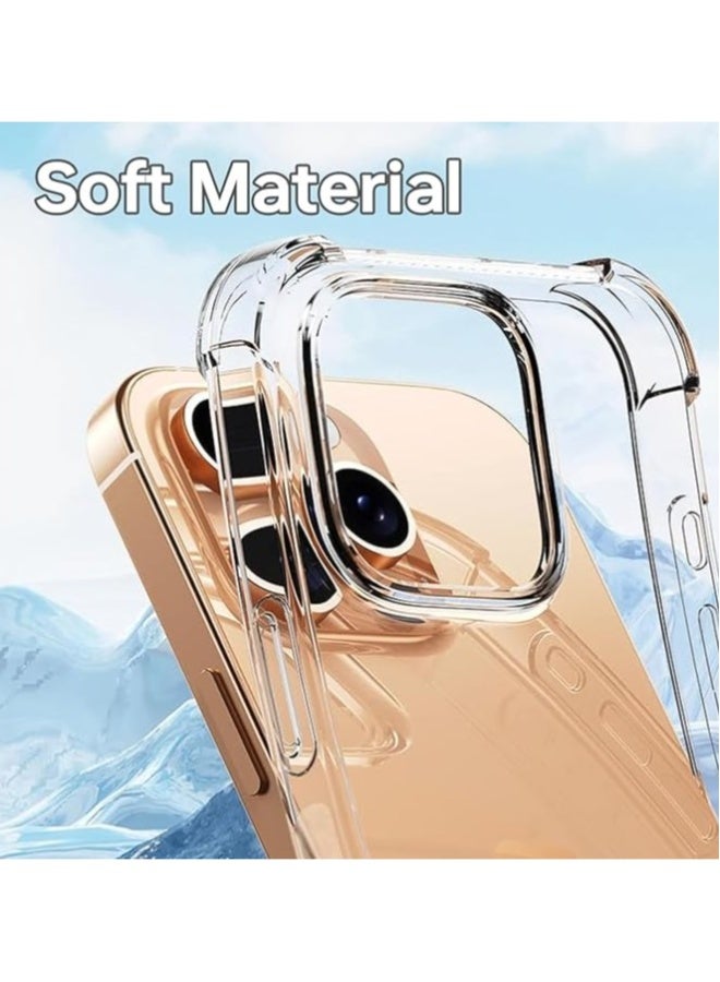 دوسالا جراب هاتف متوافق مع هاتف iPhone 16 Pro، جراب شفاف من قطعة واحدة مع 4 زوايا لحماية ضد الصدمات وحماية الكاميرا وغطاء مضاد للسقوط مع قطعتين من واقي الشاشة الخصوصية 5D لهاتف iPhone 16 Pro (عبوة من 3 قطع) - Image 3