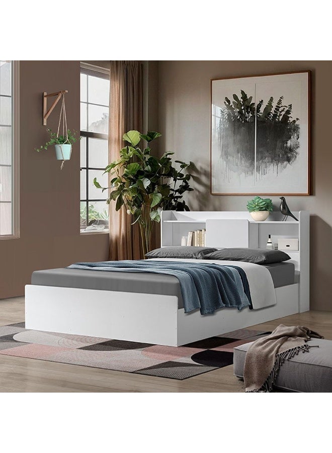 DANUBE HOME سرير ملكي فائق 180X200 مع تخزين بتصميم حديث قوي ومتين من الخشب - أبيض - Image 5